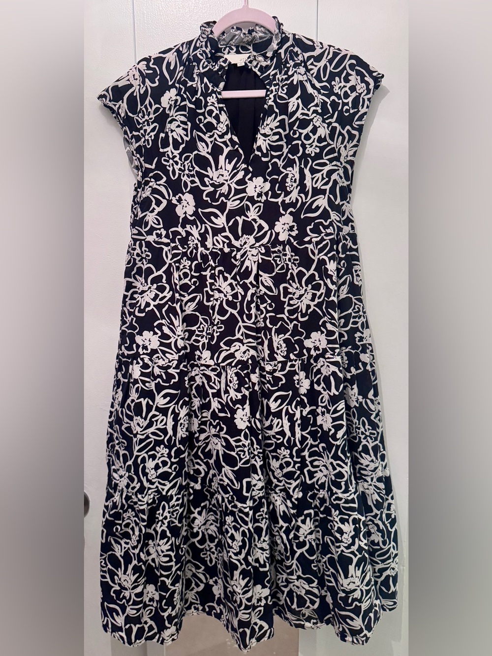 Pinch Black and White Floral Midi Dress